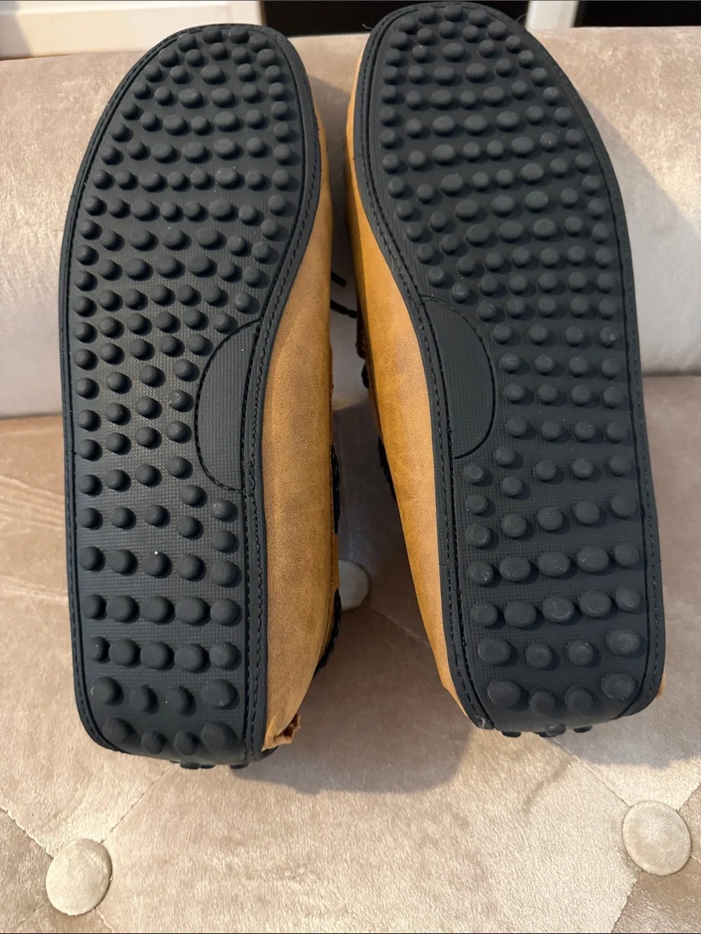Men's Tan Suede Moccasin Driving Loafers with Lace